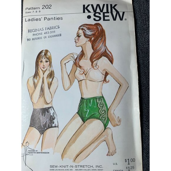 Kwik Sew Misses Panties Sewing Pattern sz 7 8 9 202 - uncut - Picture 8 of 9
